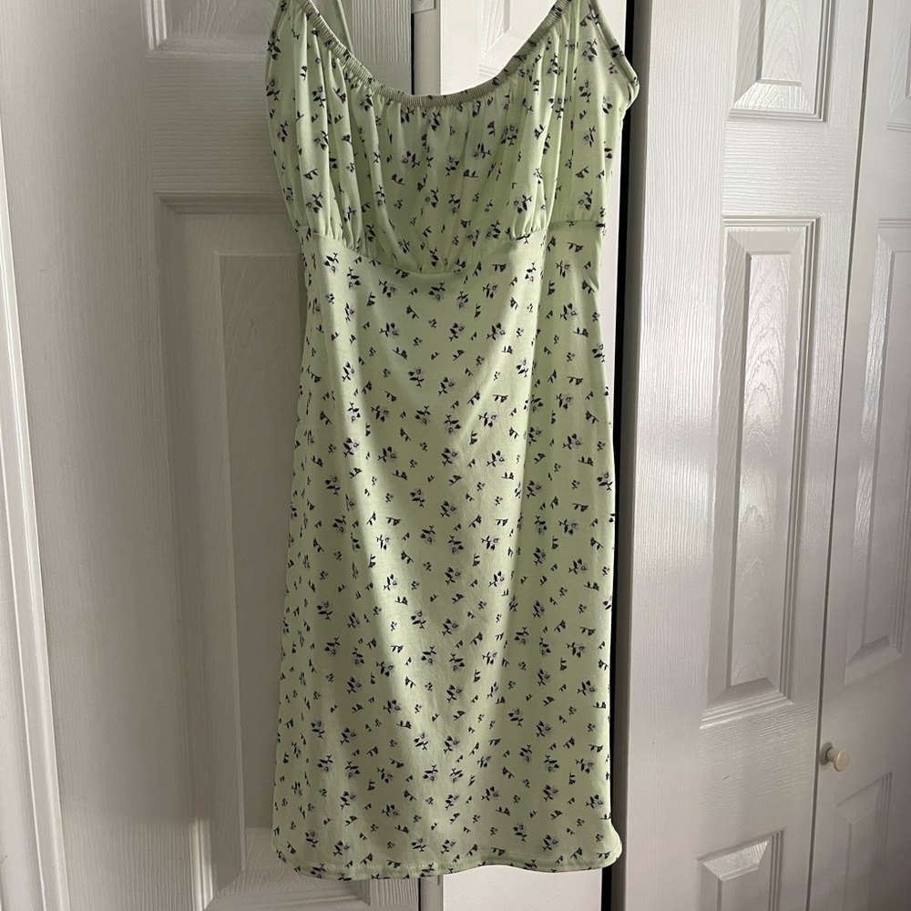 Green mini dress